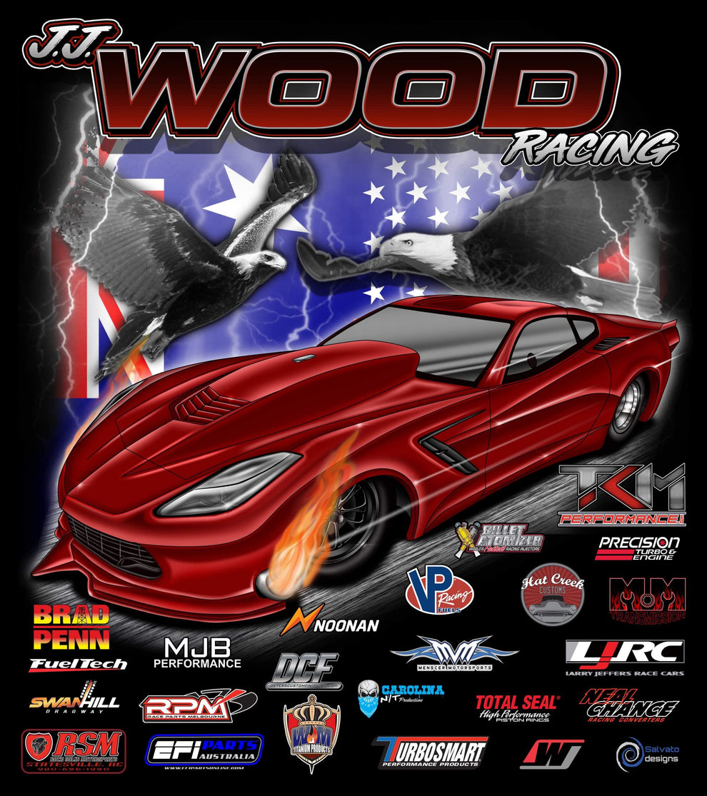 JJ Wood Racing T Shirt Xtra Large WMTitanium